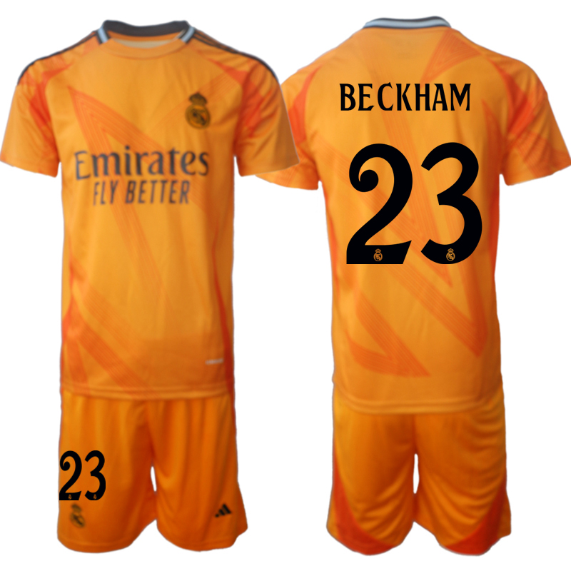Men 2024-2025 Club Real Madrid away orange 23 Soccer Jersey